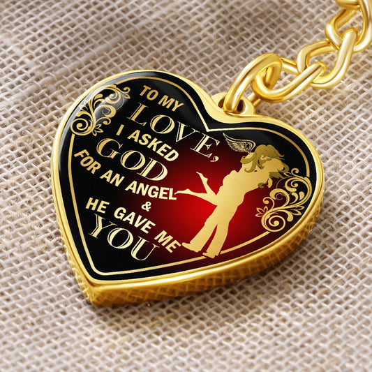 You Are My Angel | Heart Pendant Keychain | Loving Gift | Valentines Day Gift
