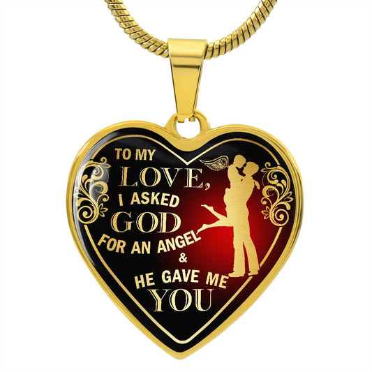 You Are My Angel | Heart Pendant Necklace | Loving Gift | Valentines Day Gift