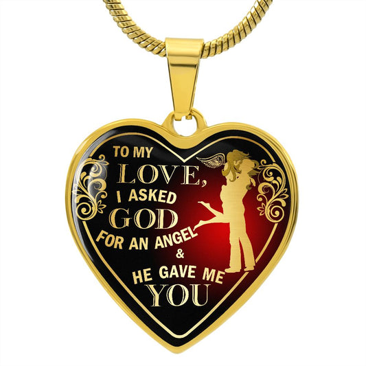 You Are My Angel | Heart Pendant Necklace | Loving Gift | Valentines Day Gift