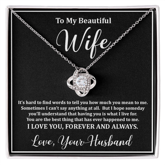 To My Wife Love Knot Necklace, Anniversary Gift, Birthday Gift, Mother's Day Gift