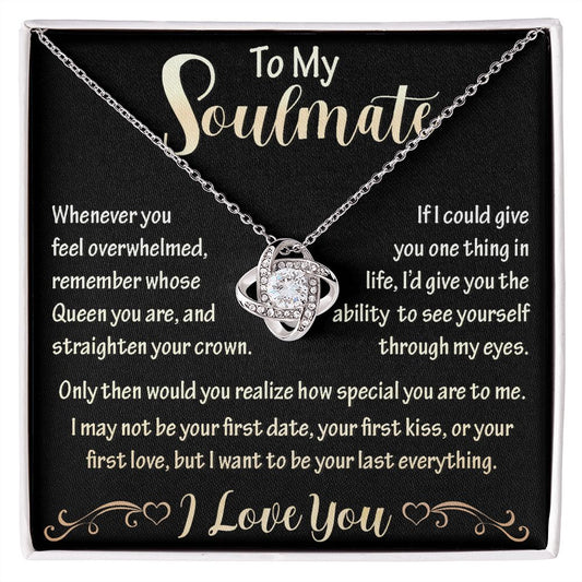To My Soulmate How Much You Mean To Me | Alluring Beauty Necklace | Gift for Her | Valentines Day Gift | Black and Gold