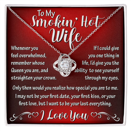 To My Wife | How Much You Mean To Me | Love Knot Necklace | Gift For Her | Valentines Day | Red