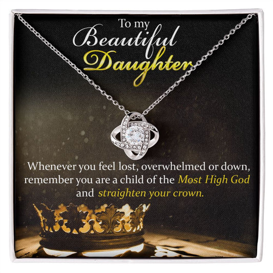 STRAIGHTEN YOUR CROWN DAUGHTER | LOVE KNOT NECKLACE