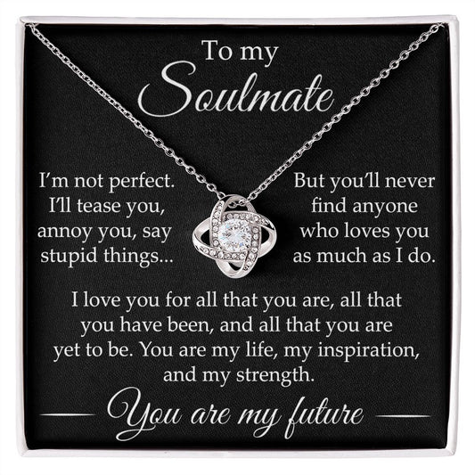 YOU ARE MY FUTURE SOULMATE | LOVE KNOT NECKLACE | BLACK