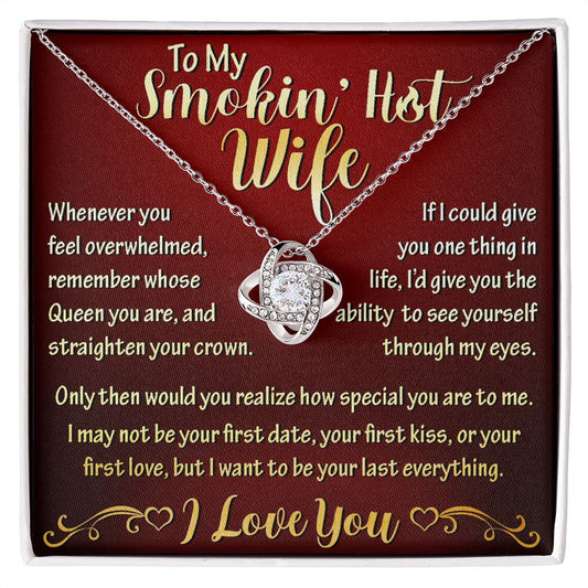 To My Wife | How Much You Mean To Me | Love Knot Necklace | Gift For Her | Valentines Day | Red & Gold