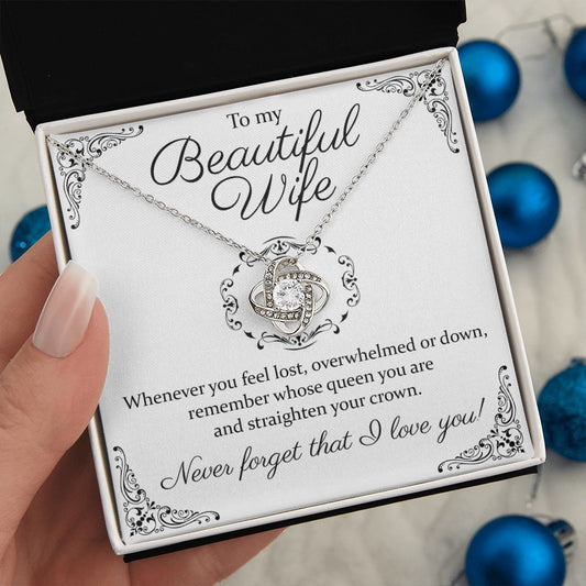 STRAIGHTEN YOUR CROWN WIFE | LOVE KNOT NECKLACE | WHITE