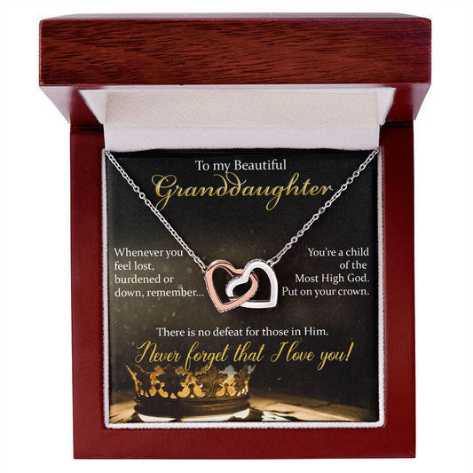 PUT ON YOUR CROWN GRANDDAUGHTER| INTERLOCKING HEARTS NECKLACE